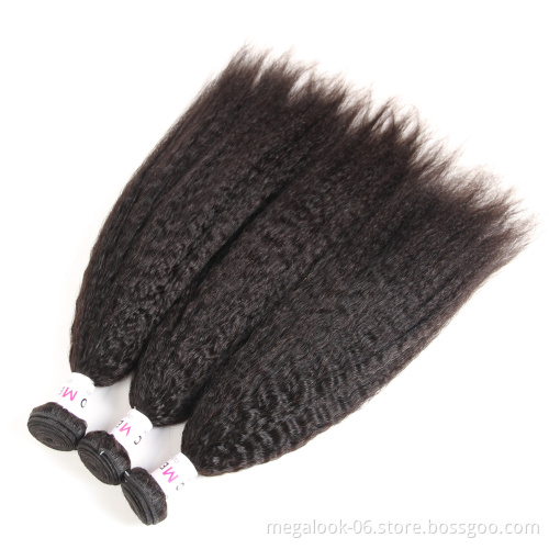 High Quality Kinky Straight Cuticle Aligned Hair Virgin Hair One Donor Yaki Hair In Stock